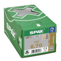 SPAX 6x70mm T-Star Plus T30 Flat Head Screws – Wirox Coated (100 Pack)
