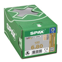 SPAX 6x80mm T-Star Plus T30 Flat Head Screws – Wirox Coated (100 Pack)