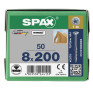 SPAX 8x200mm T-Star Plus T40 Flat CSK Screws – Wirox Coated (50 Pack)