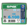 SPAX 6x100mm T-Star Plus T30 Flat CSK Screws – A2 Stainless Steel (100 Pack)