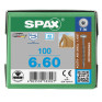 SPAX 6x60mm T-Star Plus T30 Washer Head Screws – A2 Stainless Steel (100 Pack)