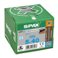 SPAX 5x40mm T-Star Plus T25 Decking Screws – A2 Stainless Steel (200 Pack)