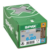 SPAX 6x80mm T-Star Plus T25 Cylindrical Head Screws – A4 Stainless Steel (100 Pack)
