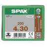SPAX 4x30mm T-Star Plus T20 Flat Flange Head Cabinet Connecting Screws – Nickel-Plated (200 Pack)