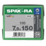 SPAX 7.5x150mm T-Star Plus T30 Flat CSK Screws – Wirox Coated (100 Pack)