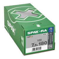 SPAX 7.5x180mm T-Star Plus T30 Flat CSK Screws – Wirox Coated (100 Pack)