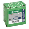 SPAX 3.5x12mm Pozi PZ2 Flat CSK Screws – Wirox Coated (200 Pack)