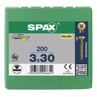 SPAX 3x30mm Pozi PZ1 Flat CSK Screws – Yellox Coated (200 Pack)