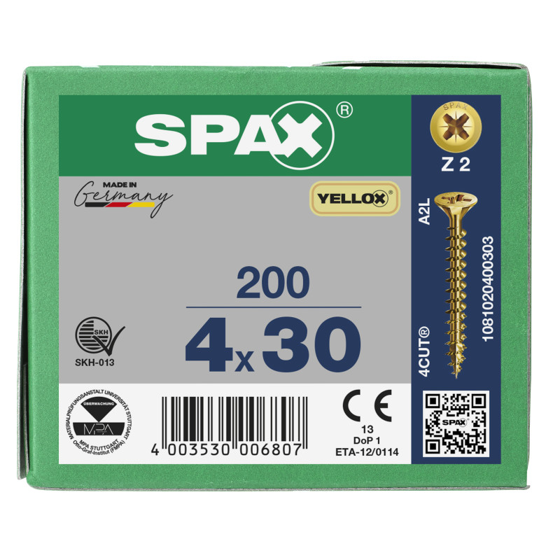 SPAX Screw 4x30mm Yellox | Universal Yellox Screws