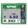 SPAX 4x60mm Pozi PZ2 Flat CSK Screws – Yellox Coated (100 Pack)