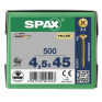 SPAX 4.5x45mm Pozi PZ2 Flat CSK Screws – Yellox Coated (500 Pack)