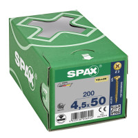 SPAX 4.5x50mm Pozi PZ2 Flat CSK Screws – Yellox Coated (200 Pack)