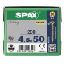 SPAX 4.5x50mm Pozi PZ2 Flat CSK Screws – Yellox Coated (200 Pack)