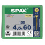 SPAX 4.5x60mm Pozi PZ2 Flat CSK Screws – Yellox Coated (100 Pack)