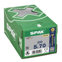 SPAX 5x70mm Pozi PZ2 Flat CSK Screws – Yellox Coated (200 Pack)