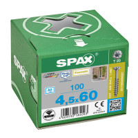SPAX 4.5x60mm Facade Screws Raised CSK T-Star Plus T20 – A2 Stainless Steel (100 Pack)