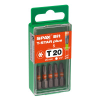 SPAX Screwdriver Bit T-Star Plus T20 - Length 25Mm  (5 Pack)