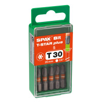 SPAX Screwdriver Bit T-Star Plus T30 - Length 25Mm  (5 Pack)