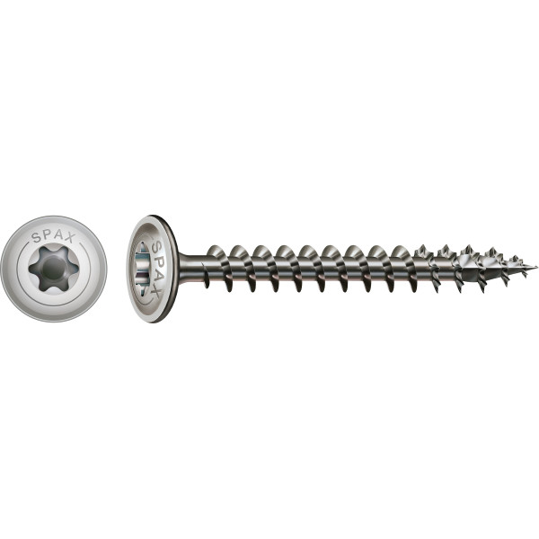 SPAX 6x60mm T-Star Plus T30 Washer Head Screws – A2 Stainless Steel (100 Pack)